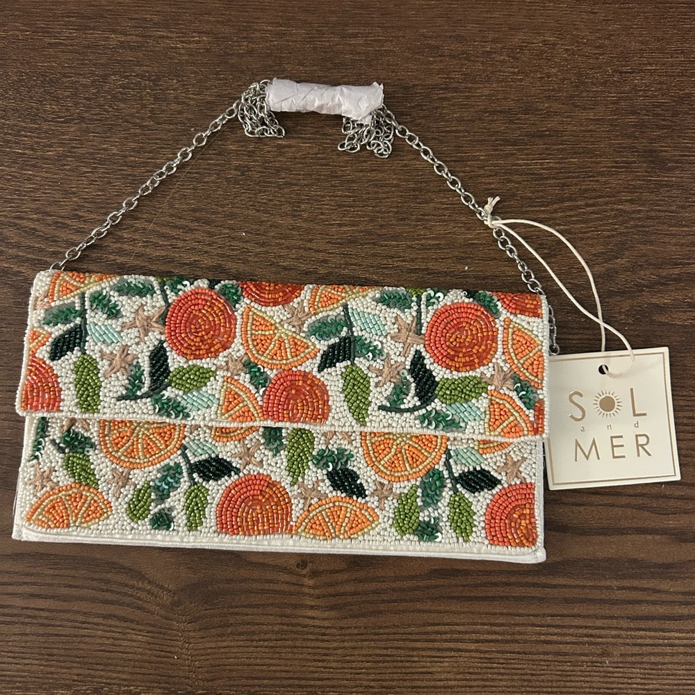 T.J.Maxx Beaded Citrus Clutch